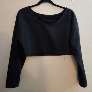 Long Sleeve Black Crop Top